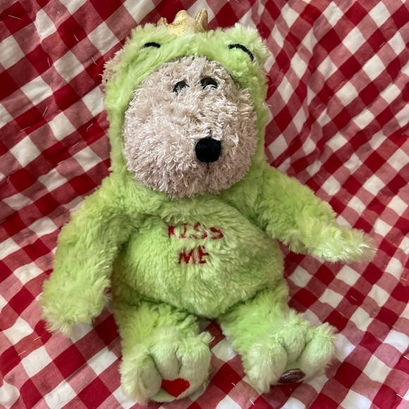 2004 Starbucks “Kiss Me” Plush Bright Green Bearista Teddy Bear - Picture 1 of 8